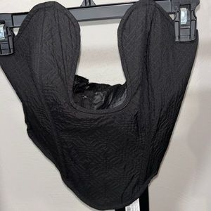 PrettyLittleThing Black Curved Bust Textured Corset